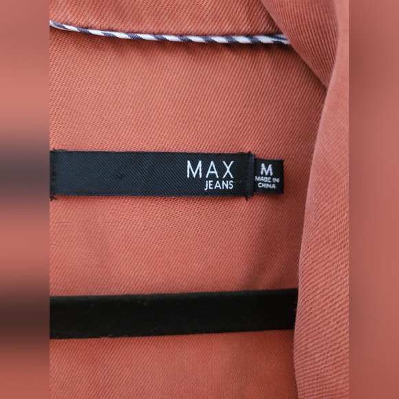 Max Jeans 100%Tencel Draped Drawstring Long Duster Cardigan Terracotta Medium - Picture 7 of 16
